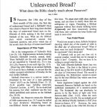 Is the Passover the First Day of Unleavened Bread
